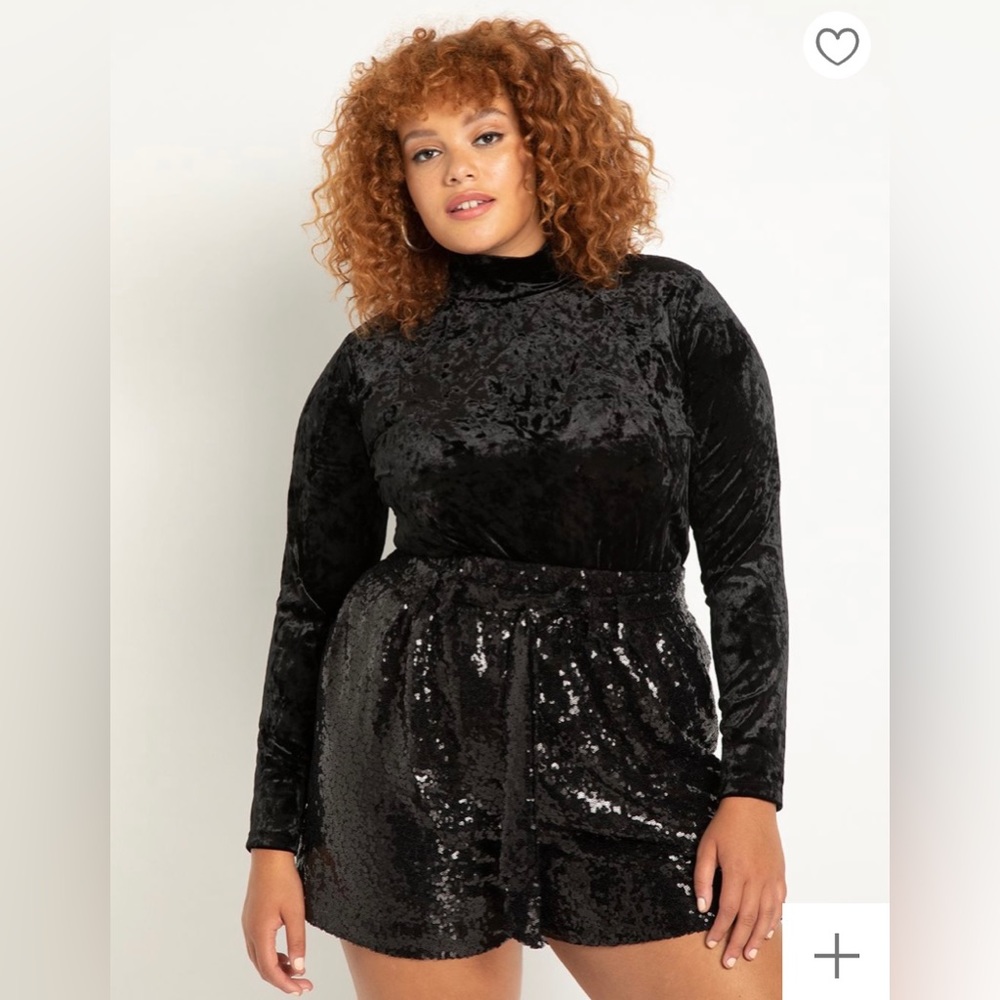 Eloquii Crushed Velvet Mock Neck Top. Size 18/20. NWT